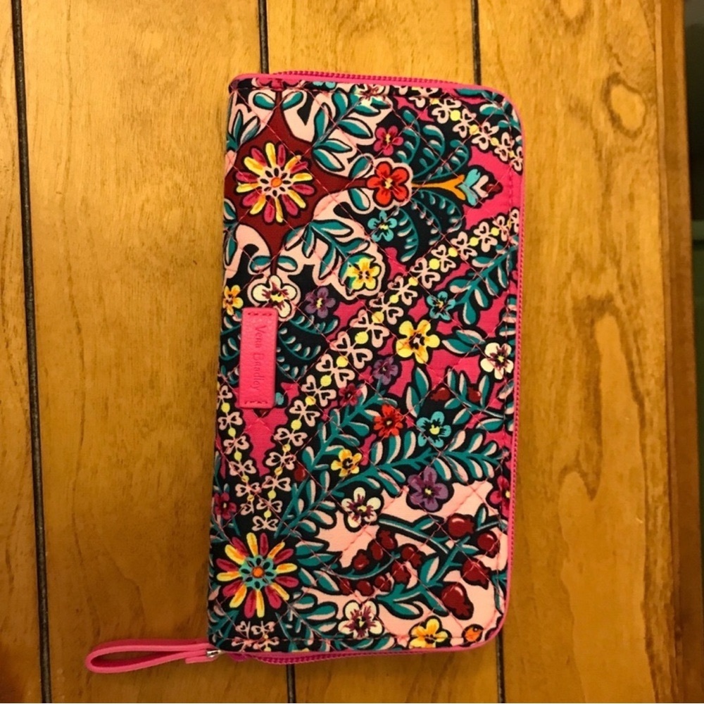 Vera Bradley Floral Wallet - Pink and Blue